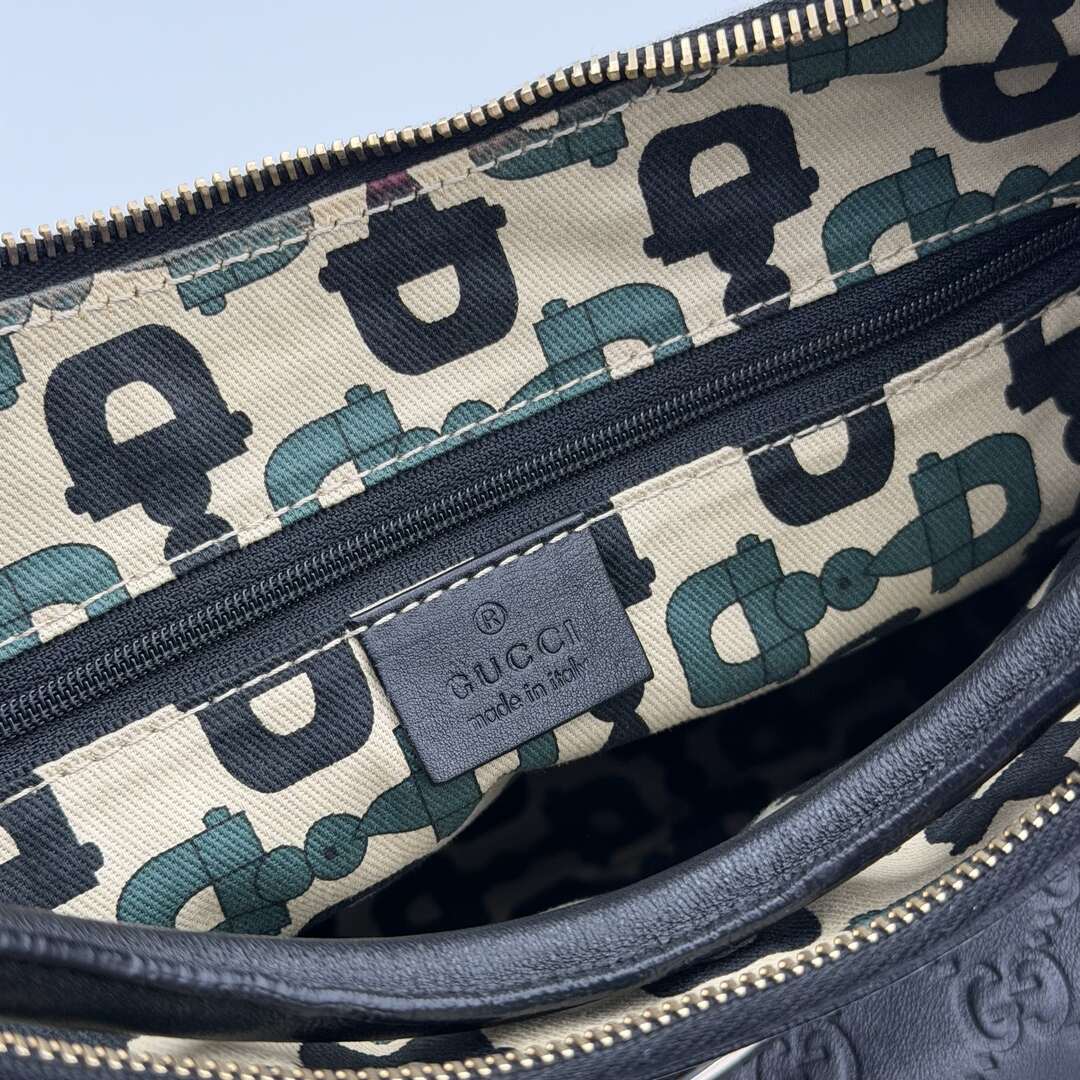 2009 Gucci Guccissima Abbey Black Shoulder Bag