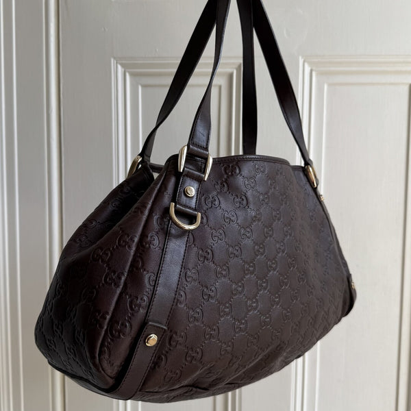 Gucci Guccissima Abbey Leather Brown Tote Bag