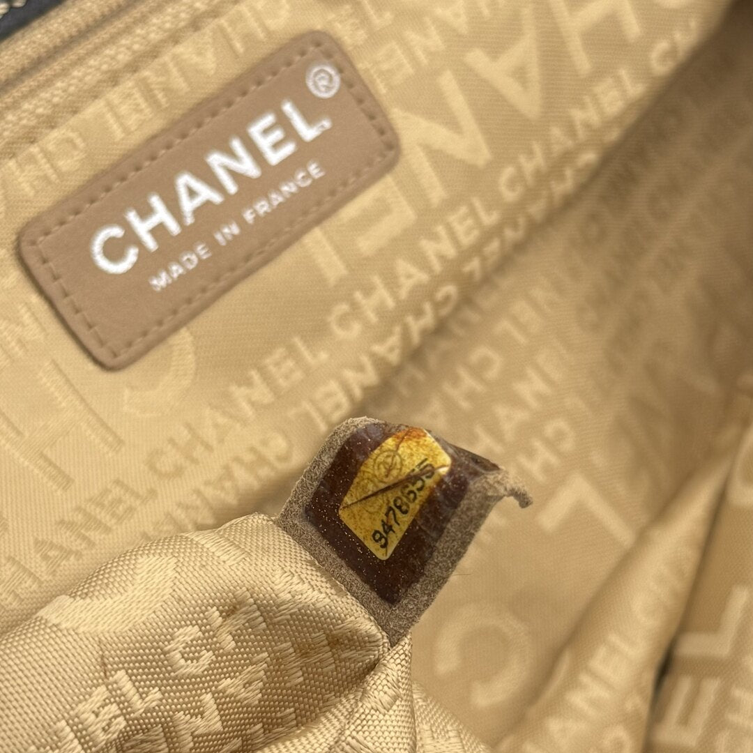 2004 Chanel CC Wild Stitch Surpique Chain Flap Black Shoulder Bag