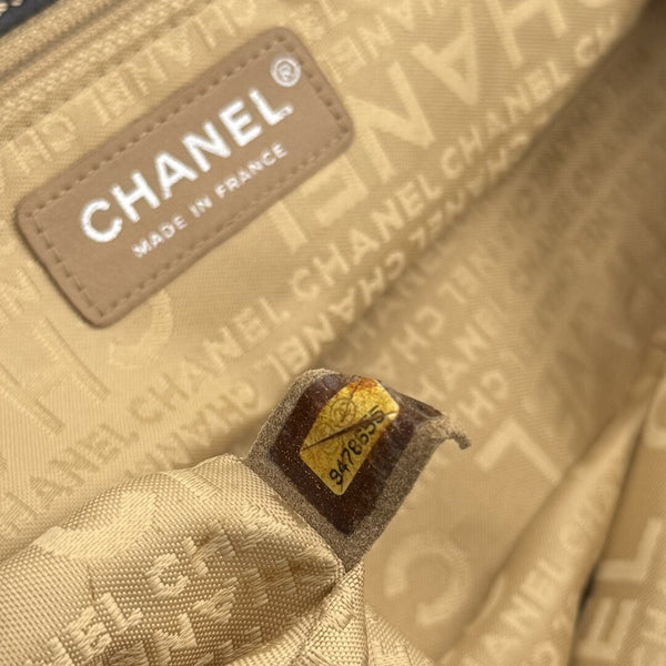 2004 Chanel CC Wild Stitch Surpique Chain Flap Black Shoulder Bag