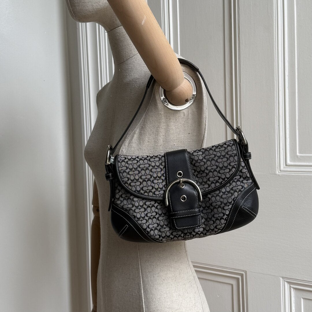 Coach Mini Signature Soho Black Shoulder Bag