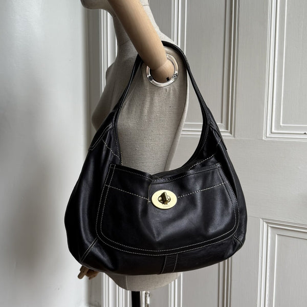 Coach Hobo XL Leather Black Shoulder Bag