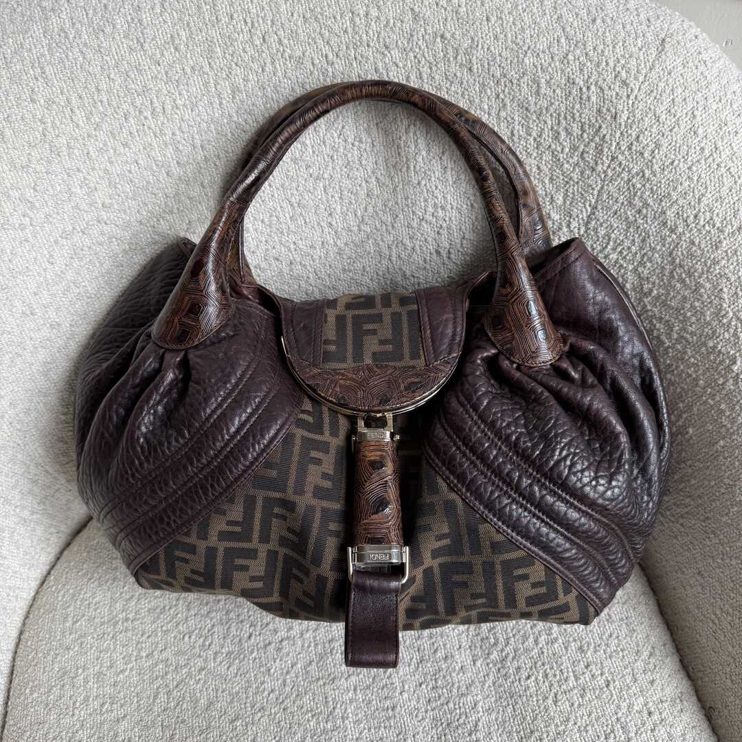 Fendi Zucca Spy Brown Handbag