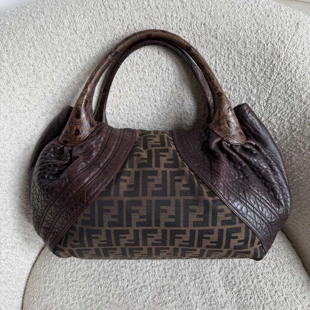 Fendi Zucca Spy Brown Handbag