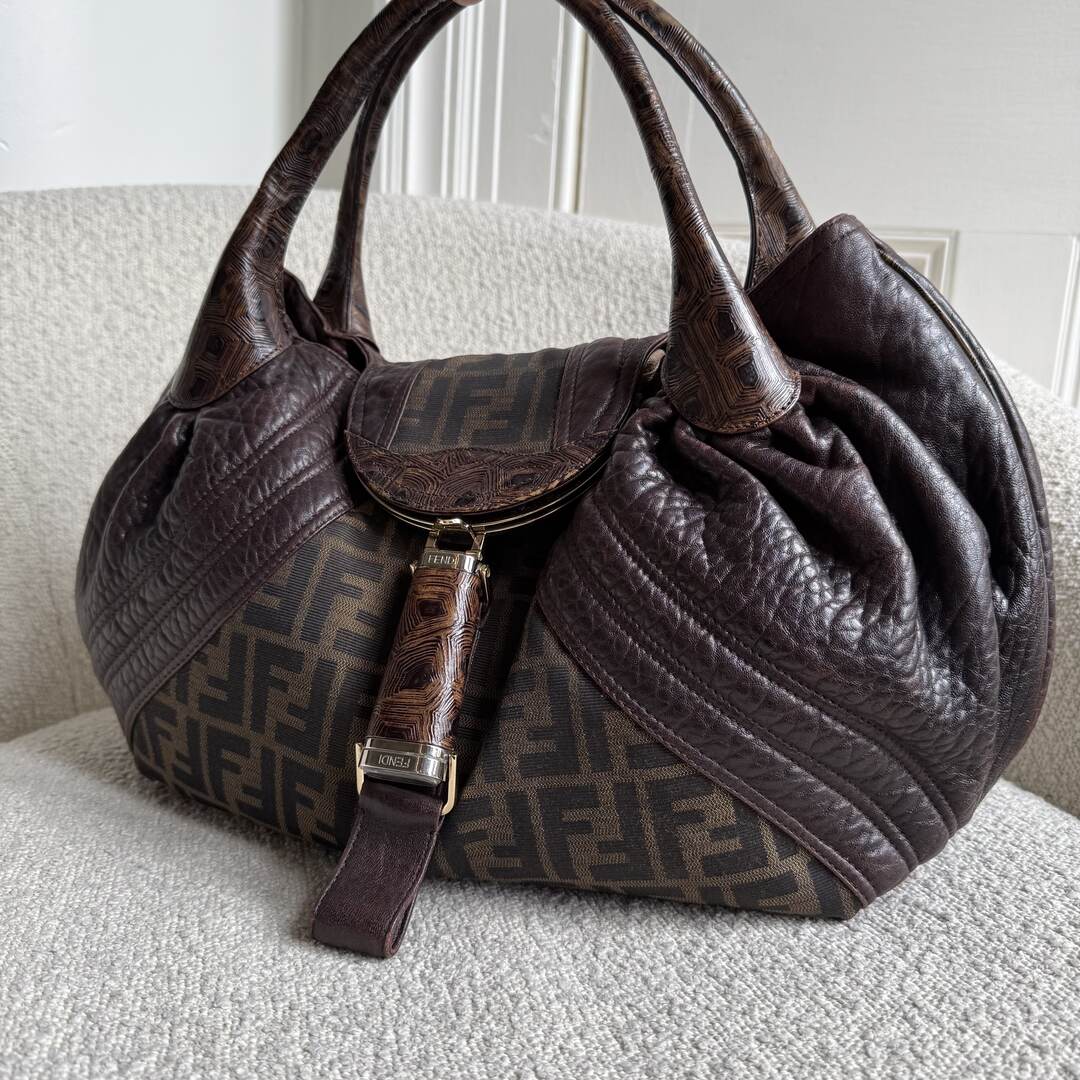 Fendi Zucca Spy Brown Handbag