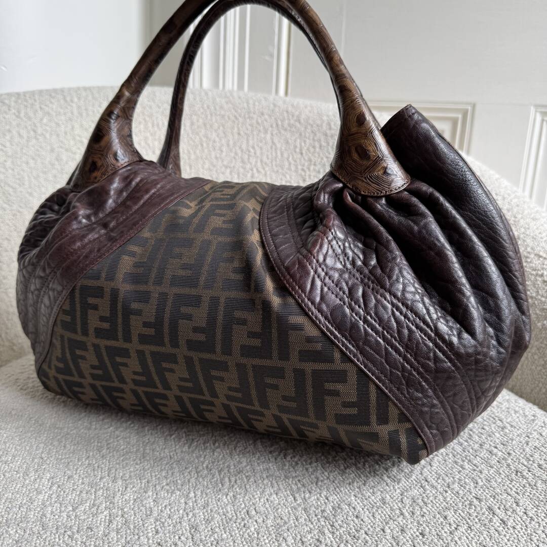 Fendi Zucca Spy Brown Handbag