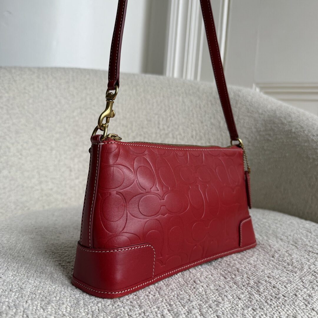 RARE Coach Signature Red Leather Mini Shoulder Bag