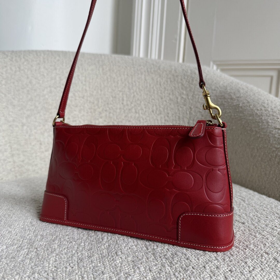 RARE Coach Signature Red Leather Mini Shoulder Bag