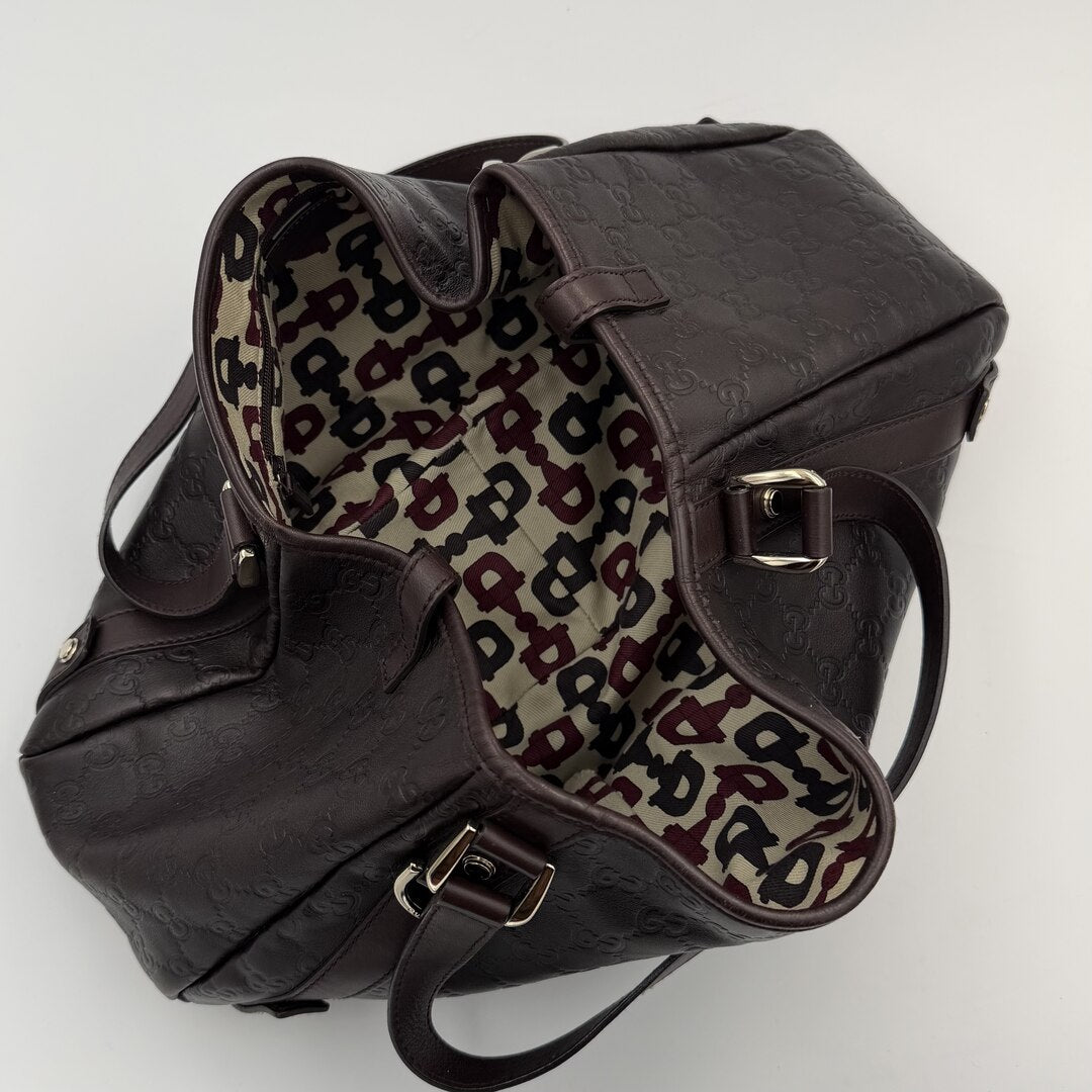 Gucci Guccissima Abbey Leather Brown Tote Bag