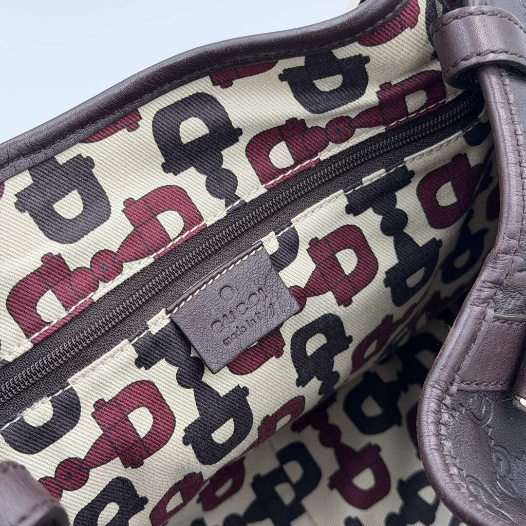 Gucci Guccissima Abbey Leather Brown Tote Bag