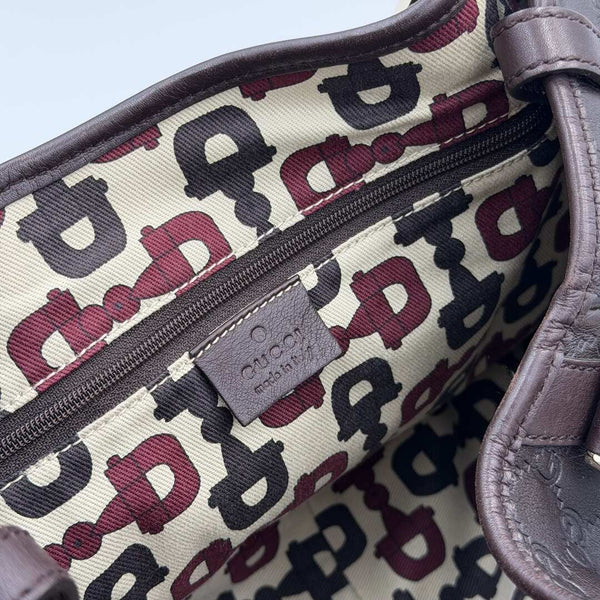 Gucci Guccissima Abbey Leather Brown Tote Bag