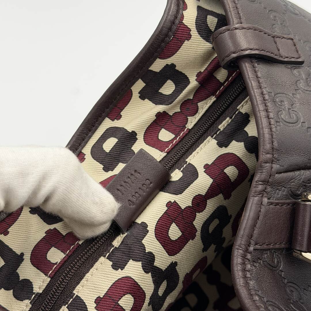 Gucci Guccissima Abbey Leather Brown Tote Bag