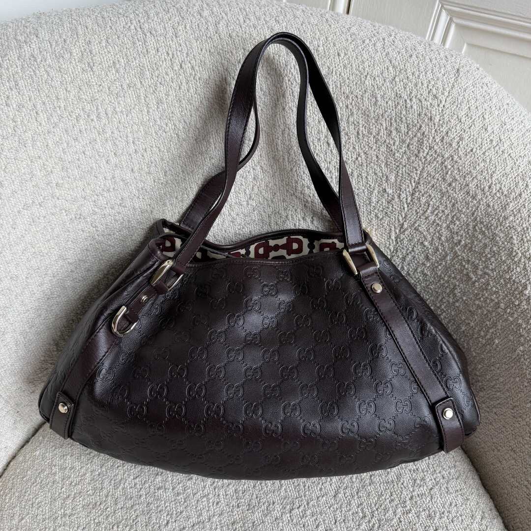 Gucci Guccissima Abbey Leather Brown Tote Bag