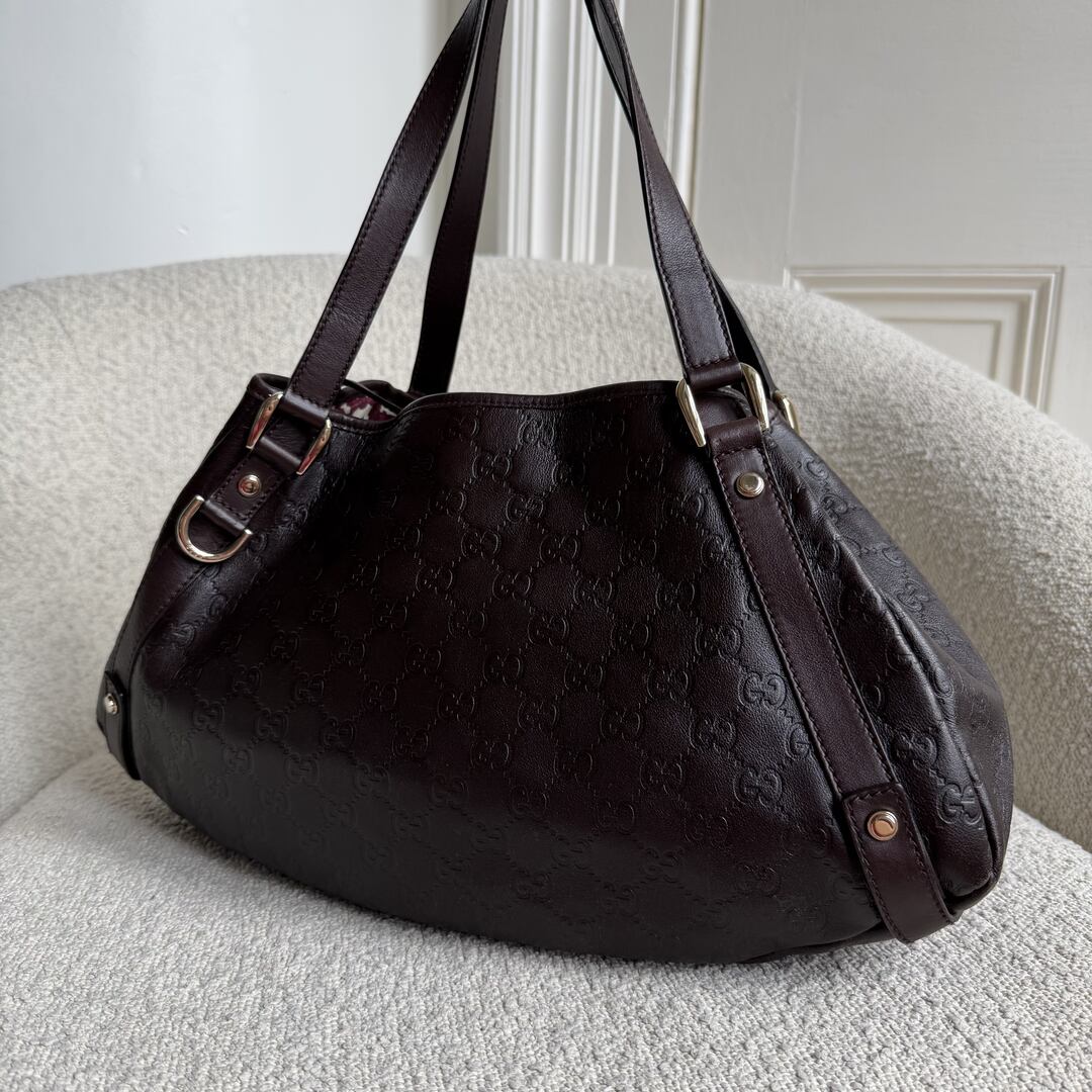 Gucci Guccissima Abbey Leather Brown Tote Bag