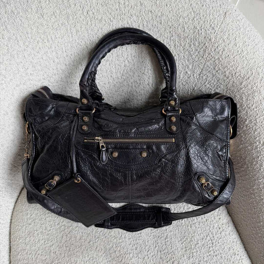 2012 Balenciaga The Giant City Leather Black Bag