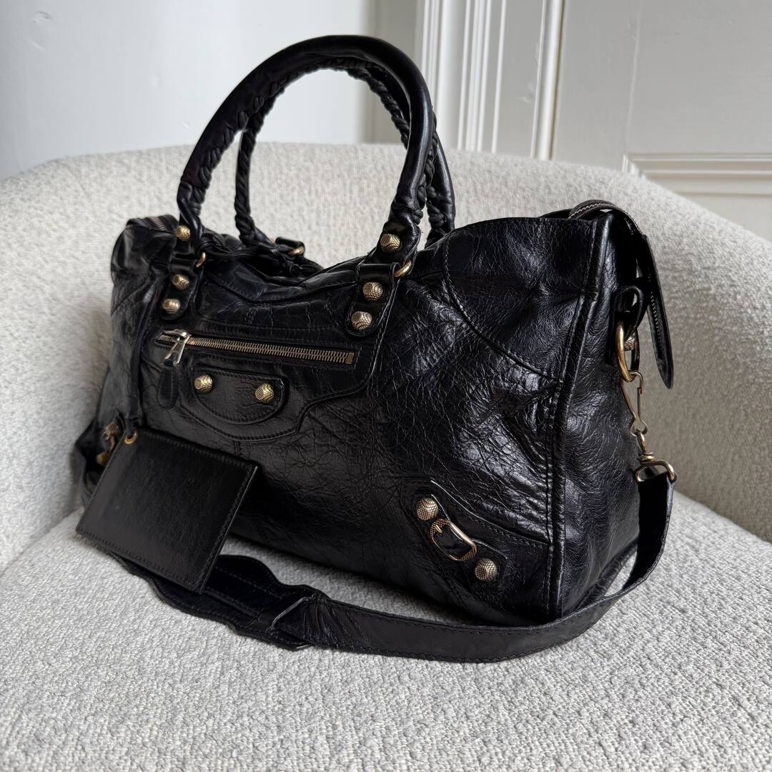 2012 Balenciaga The Giant City Leather Black Bag