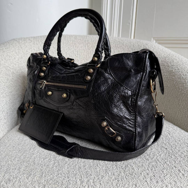 2012 Balenciaga The Giant City Leather Black Bag