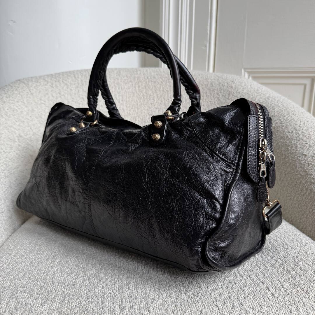 2012 Balenciaga The Giant City Leather Black Bag