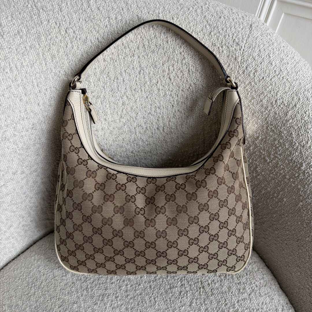 Gucci GG Canvas White Shoulder Bag