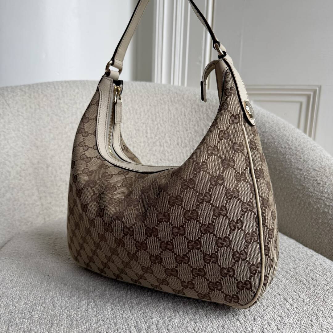 Gucci GG Canvas White Shoulder Bag