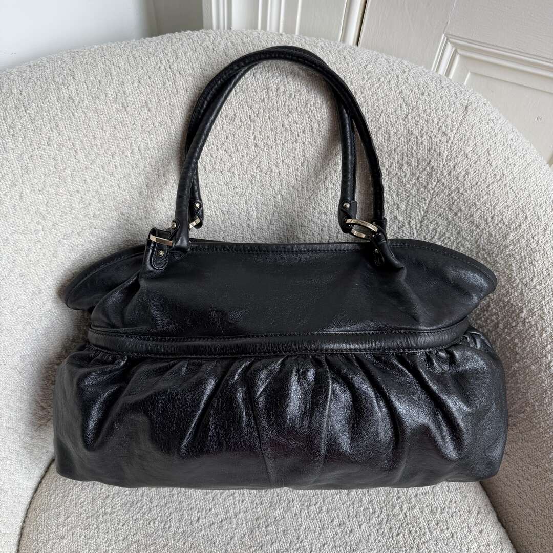 Fendi Chef Black Leather Shoulder Bag