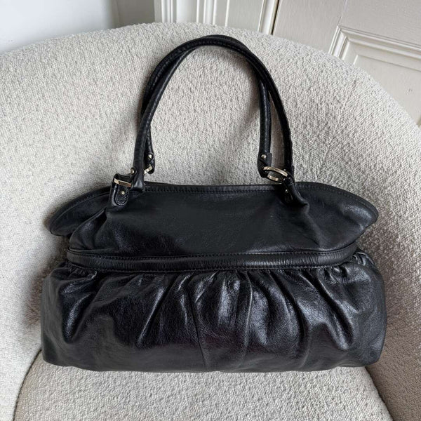 Fendi Chef Black Leather Shoulder Bag