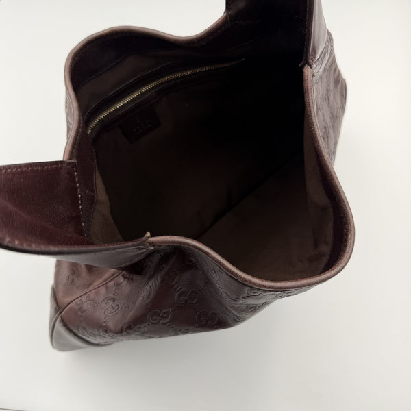 Gucci Guccissima Jackie Leather Brown Shoulder Bag