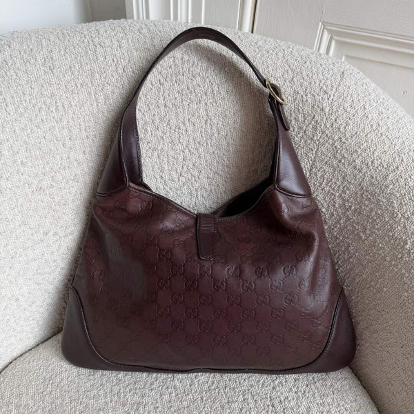Gucci Guccissima Jackie Leather Brown Shoulder Bag