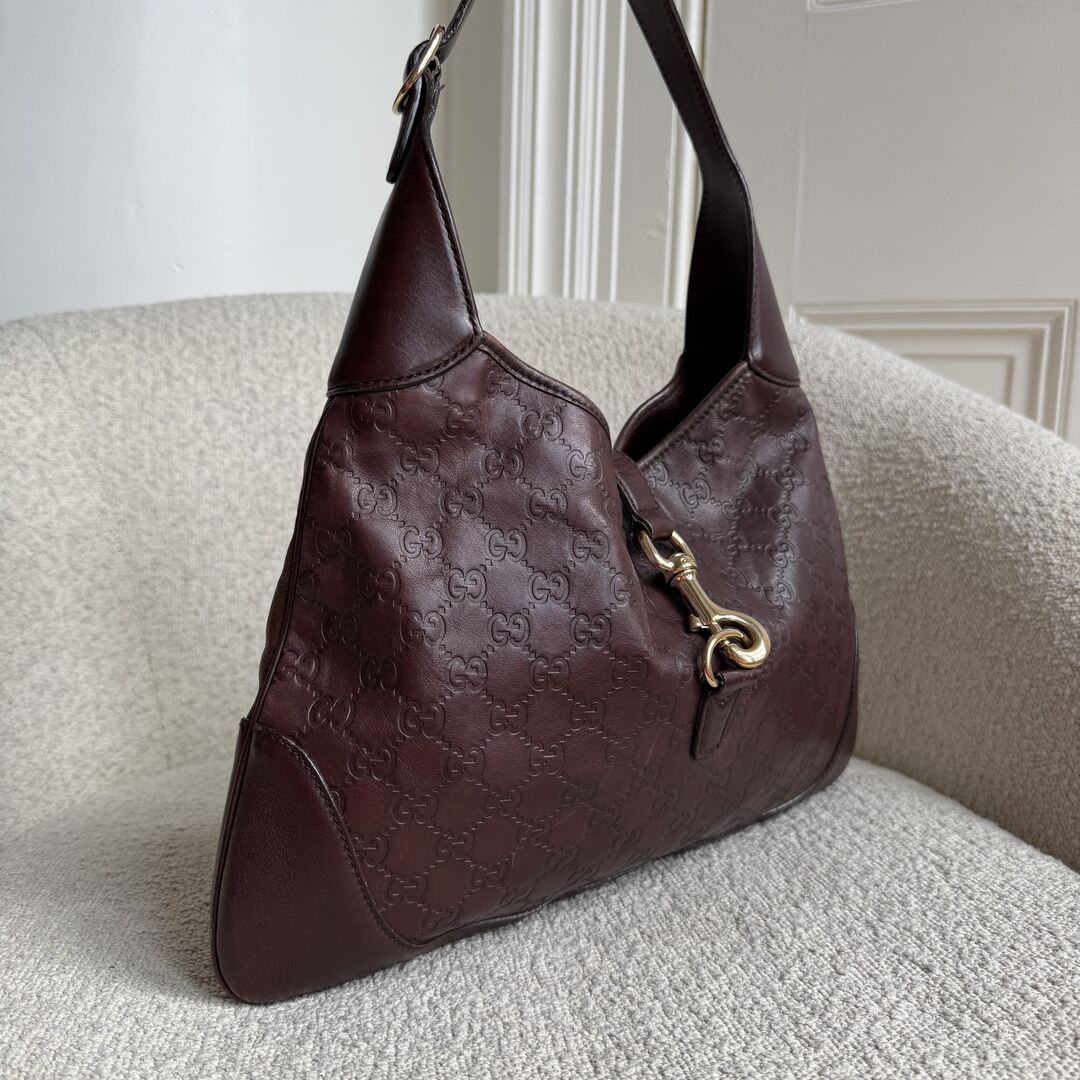 Gucci Guccissima Jackie Leather Brown Shoulder Bag