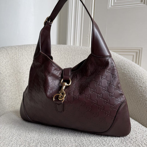 Gucci Guccissima Jackie Leather Brown Shoulder Bag