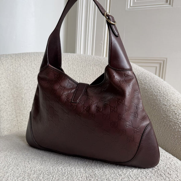 Gucci Guccissima Jackie Leather Brown Shoulder Bag
