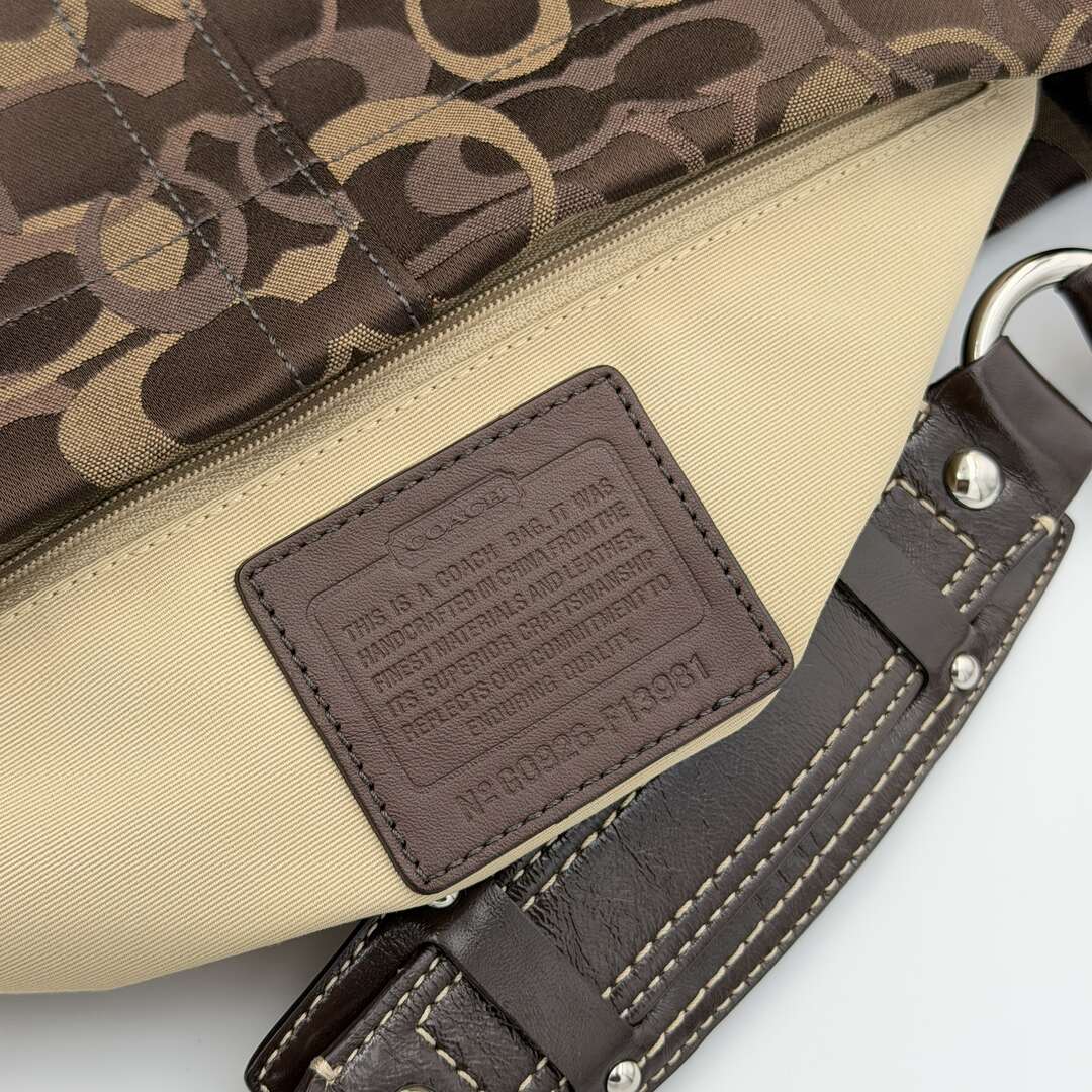 Coach Signature Brown Large Shoulder Bag