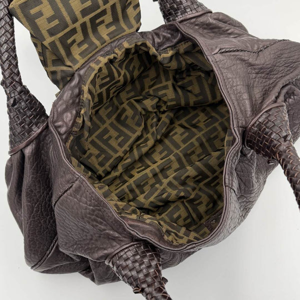 Fendi Spy Dark Brown Leather Handbag