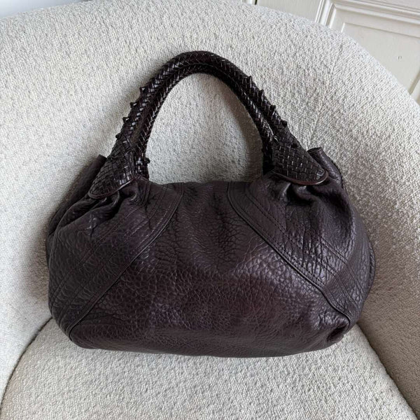 Fendi Spy Dark Brown Leather Handbag