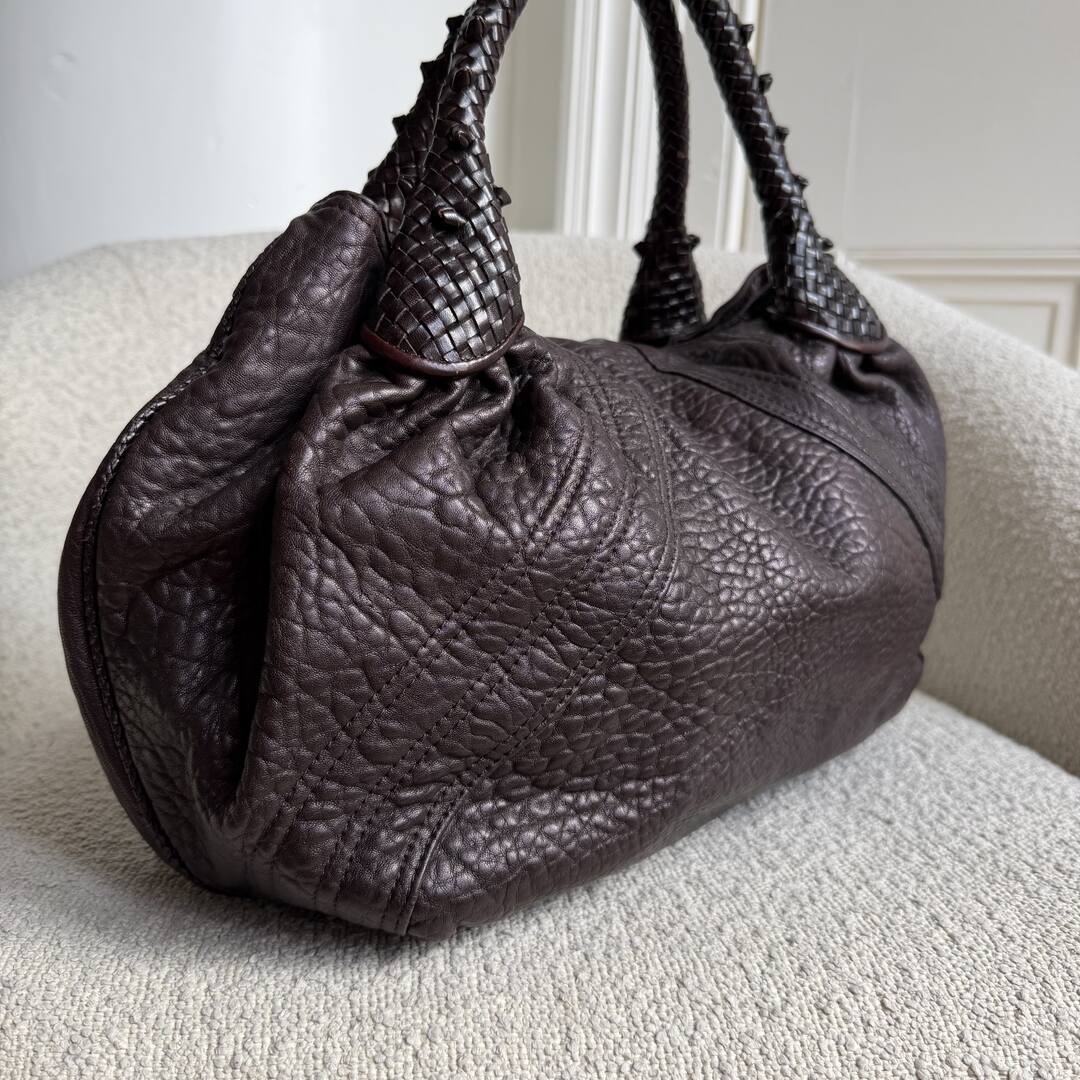 Fendi Spy Dark Brown Leather Handbag