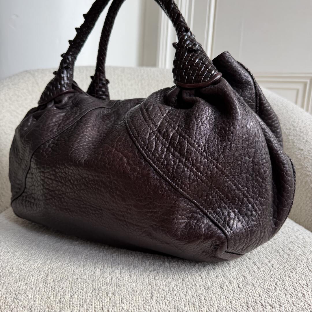 Fendi Spy Dark Brown Leather Handbag