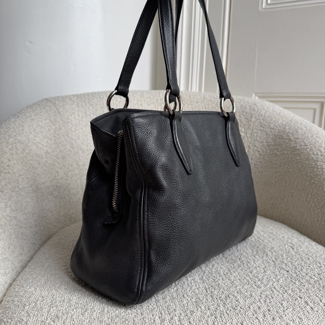 Miu Miu Vitello Leather Black Shoulder Bag
