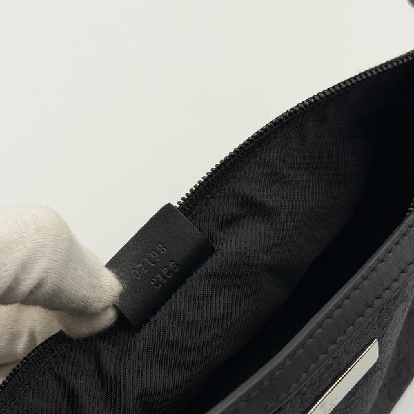 Gucci GG Monogram Black Boat Pochette Handbag