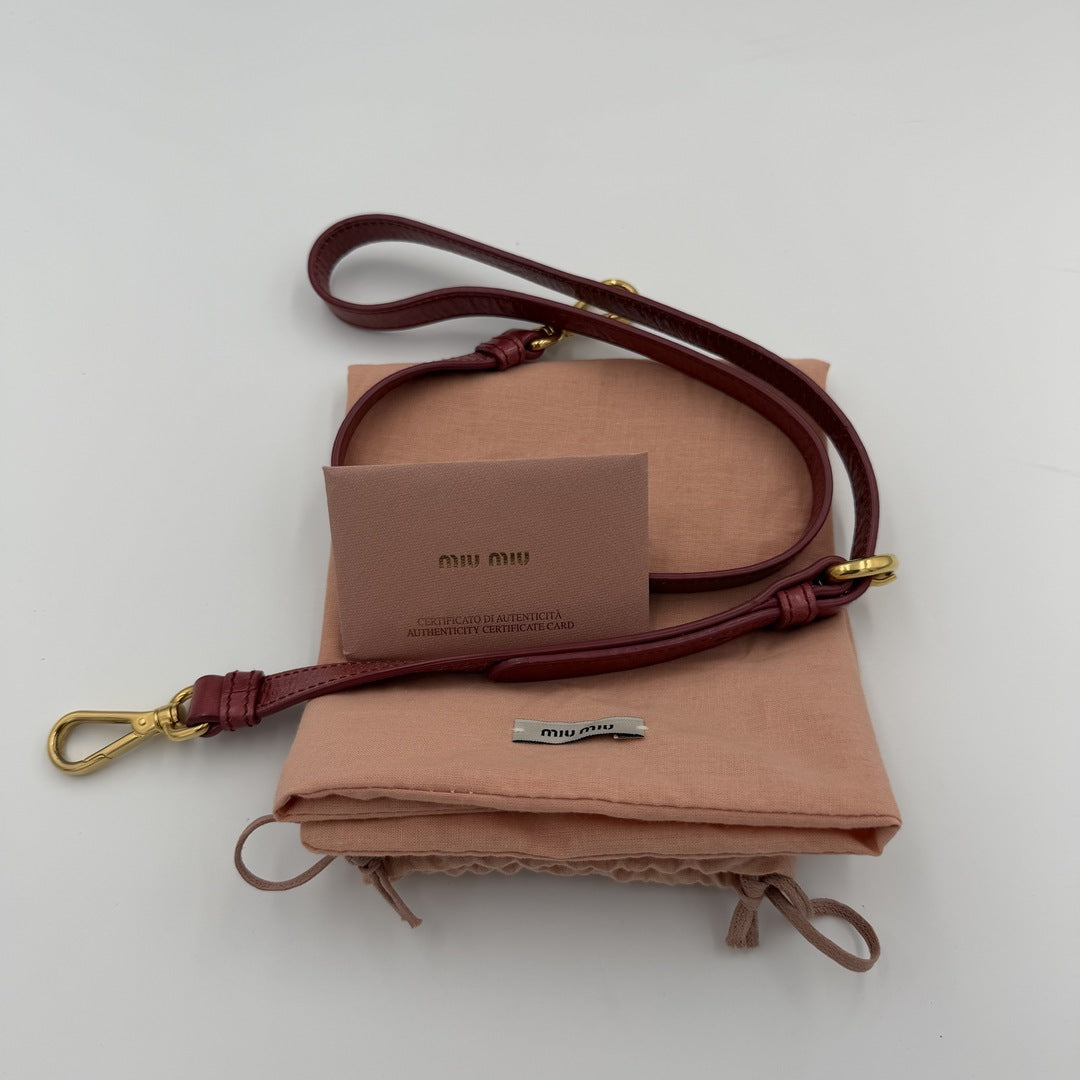 Miu Miu Vitello Bow Pink Leather Handbag