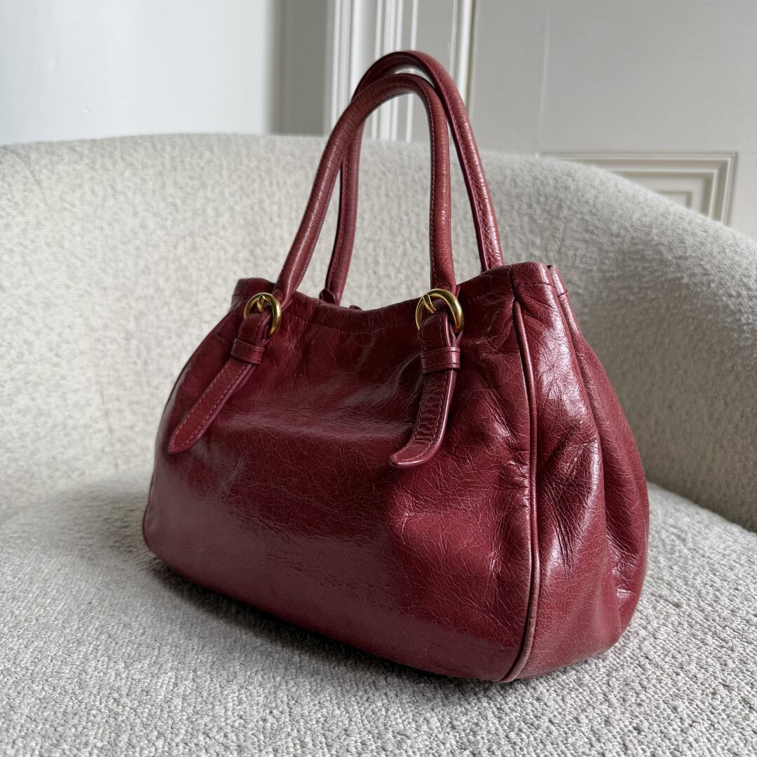 Miu Miu Vitello Bow Pink Leather Handbag