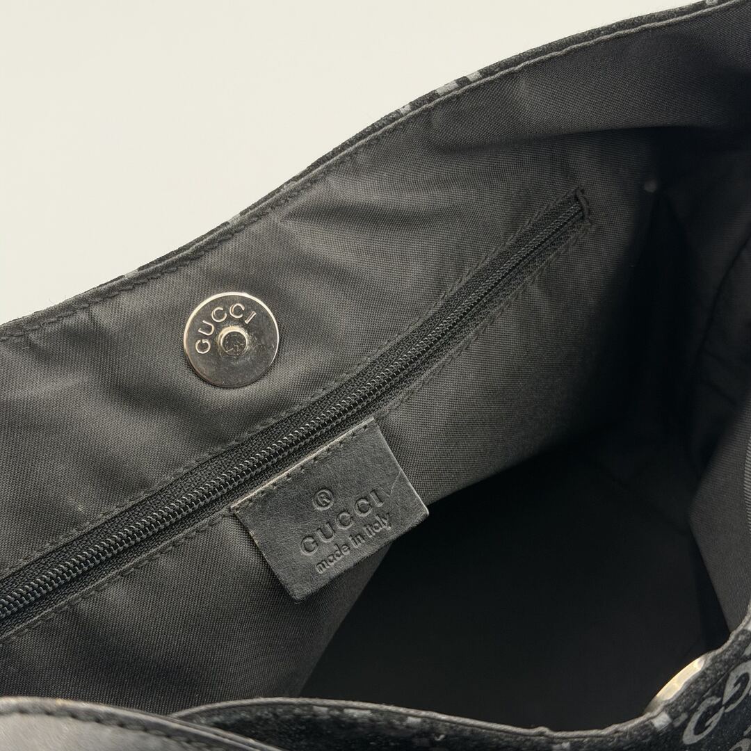 Gucci GG Monogram Suede Navy Shoulder Bag