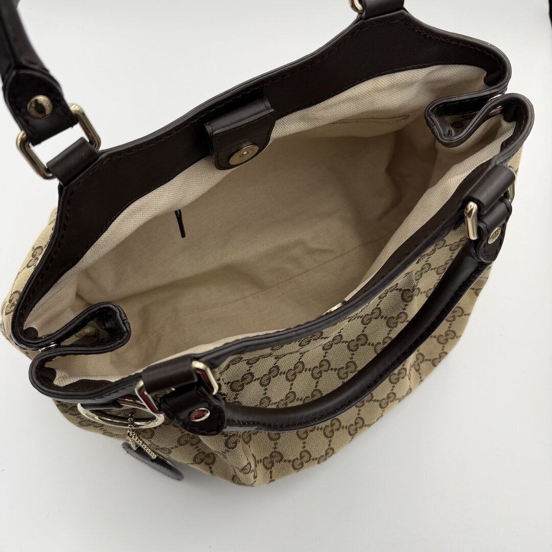 Gucci GG Canvas Sukey Brown Tote Bag