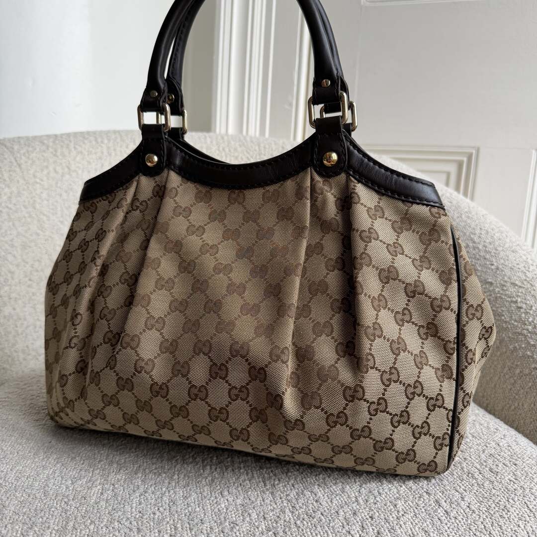 Gucci GG Canvas Sukey Brown Tote Bag