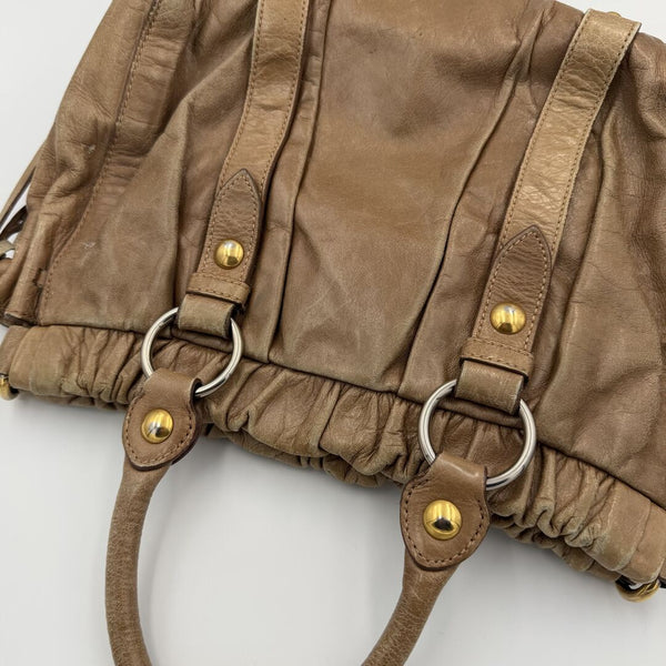 Miu Miu Vitello Leather Brown Handbag