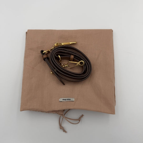 Miu Miu Vitello Leather Brown Handbag