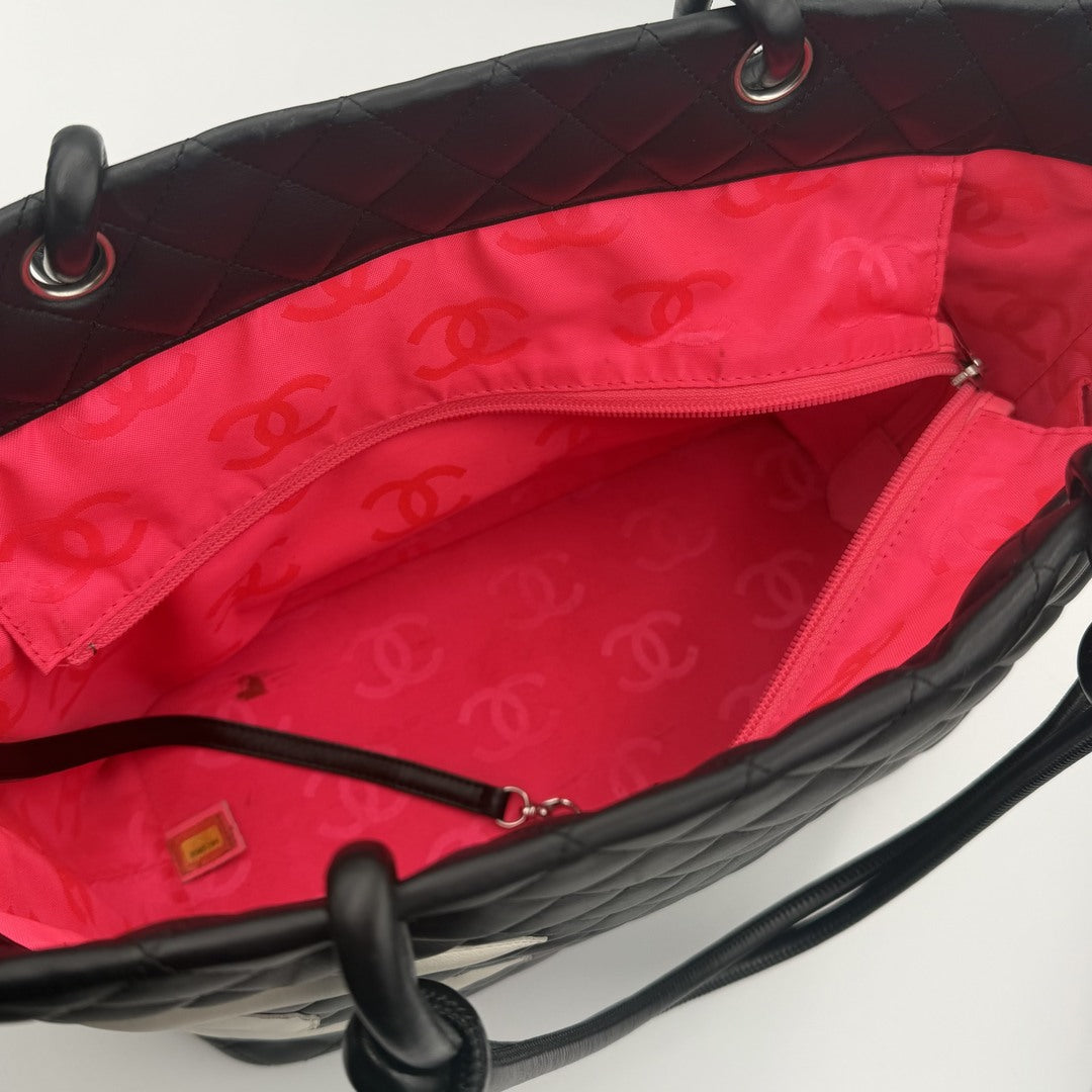 2005 Chanel Cambon Quilted Black Tote Bag