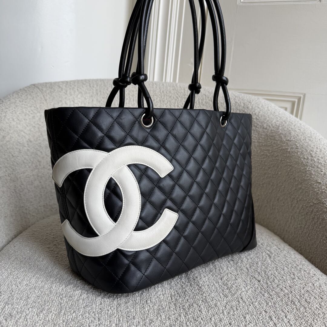 2005 Chanel Cambon Quilted Black Tote Bag