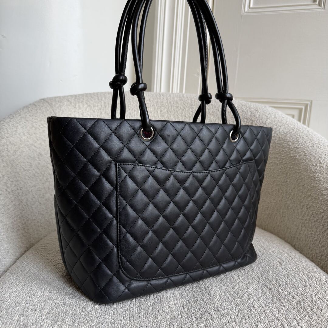 2005 Chanel Cambon Quilted Black Tote Bag