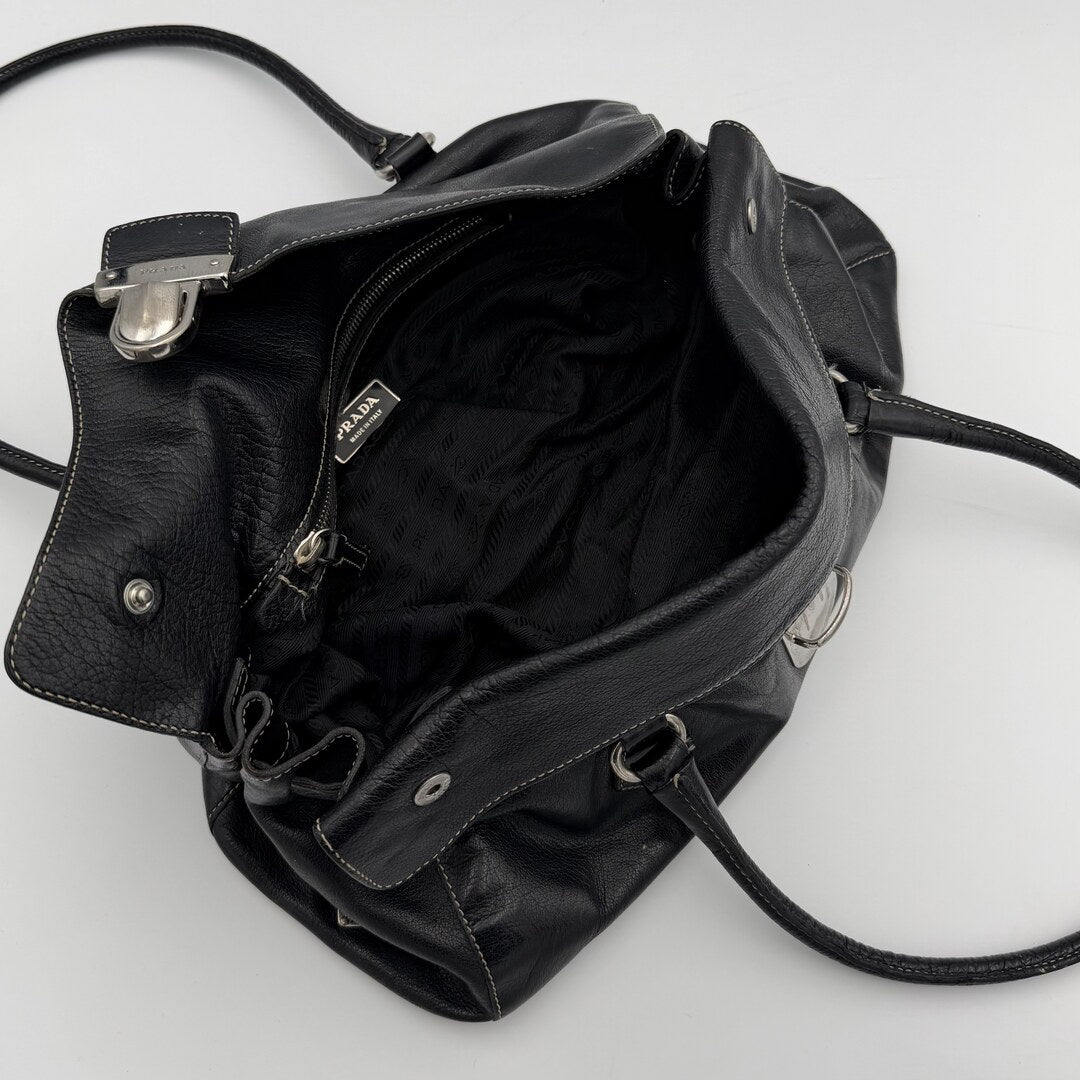 Prada Easy Leather Black Shoulder Bag