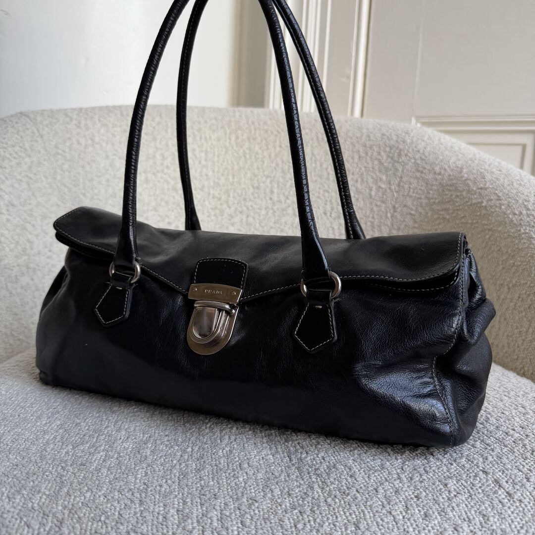 Prada Easy Leather Black Shoulder Bag